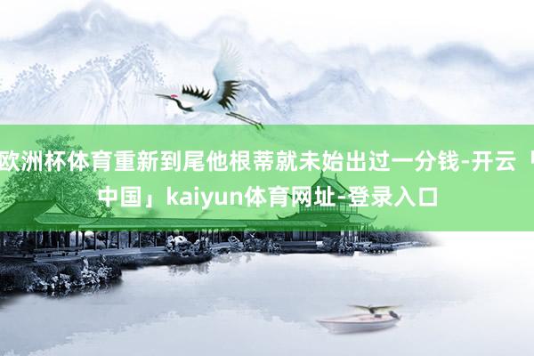 欧洲杯体育重新到尾他根蒂就未始出过一分钱-开云「中国」kaiyun体育网址-登录入口