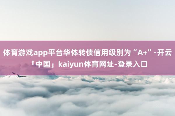 体育游戏app平台华体转债信用级别为“A+”-开云「中国」kaiyun体育网址-登录入口