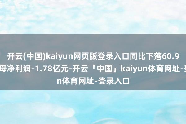 开云(中国)kaiyun网页版登录入口同比下落60.97%；归母净利润-1.78亿元-开云「中国」kaiyun体育网址-登录入口