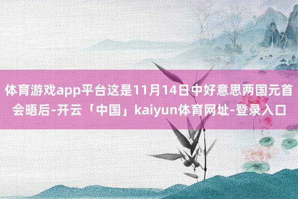 体育游戏app平台这是11月14日中好意思两国元首会晤后-开云「中国」kaiyun体育网址-登录入口