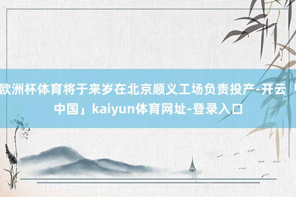 欧洲杯体育将于来岁在北京顺义工场负责投产-开云「中国」kaiyun体育网址-登录入口